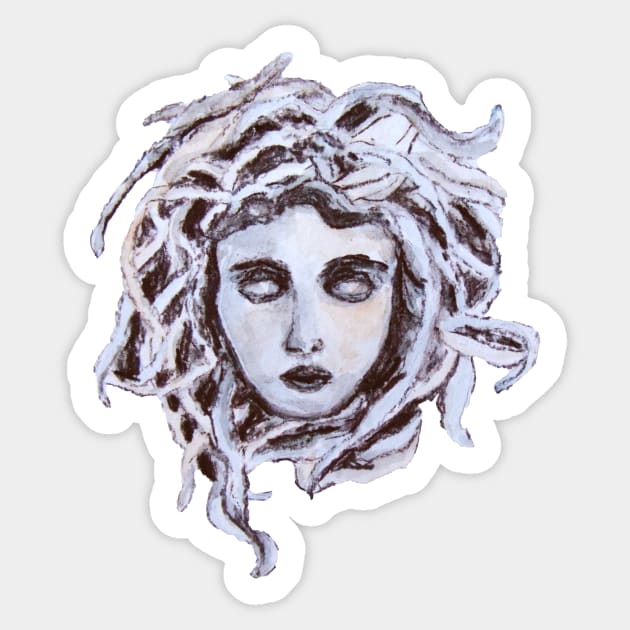 Medusa Gorgon Sticker by Kuhtina